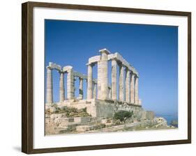 Poseidon Temple in the Sounion National Park, Greece, Attica-Rainer Hackenberg-Framed Photographic Print