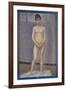 Poseuse de face-model, front view. Oil on canvas (1887) 25 x 16 cm R. F. 1947-13.-Georges Seurat-Framed Giclee Print