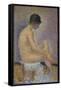 Poseuse de profil-Sitting model, profile, 1887 Sketch for " Les poseuses" -the models.-Georges Seurat-Framed Stretched Canvas