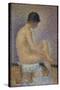 Poseuse de profil-Sitting model, profile, 1887 Sketch for " Les poseuses" -the models.-Georges Seurat-Stretched Canvas