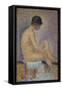 Poseuse de profil-Sitting model, profile, 1887 Sketch for " Les poseuses" -the models.-Georges Seurat-Framed Stretched Canvas