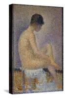 Poseuse de profil-Sitting model, profile, 1887 Sketch for " Les poseuses" -the models.-Georges Seurat-Stretched Canvas