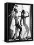 Posing at the Window-Associated Newspapers-Framed Stretched Canvas