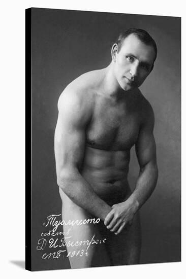 Posing Russian Wrestler-null-Stretched Canvas