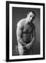 Posing Russian Wrestler-null-Framed Art Print