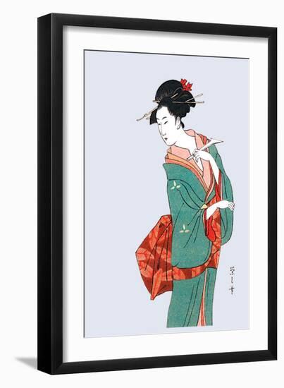 Posing-null-Framed Art Print