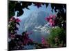 Positano and the Amalfi Coast through Bougainvilla Flowers, Italy-Merrill Images-Mounted Photographic Print