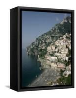 Positano, Costiera Amalfitana (Amalfi Coast), Unesco World Heritage Site, Campania, Italy-John Ross-Framed Stretched Canvas