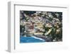 Positano Houses And Beach From Above, Italy-George Oze-Framed Photographic Print