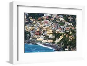 Positano Houses And Beach From Above, Italy-George Oze-Framed Photographic Print