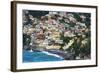 Positano Houses And Beach From Above, Italy-George Oze-Framed Photographic Print