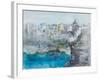 Positano (Mixed Media)-Ann Oram-Framed Giclee Print