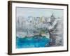 Positano (Mixed Media)-Ann Oram-Framed Giclee Print