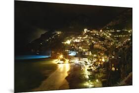 Positano Night Scenic View, Amalfi Coast, Italy-George Oze-Mounted Photographic Print