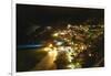 Positano Night Scenic View, Amalfi Coast, Italy-George Oze-Framed Photographic Print