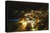 Positano Night Scenic View, Amalfi Coast, Italy-George Oze-Stretched Canvas