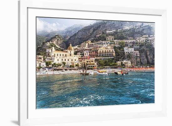 Positano Seaside View, Amalfi Coast, Italy-George Oze-Framed Photographic Print