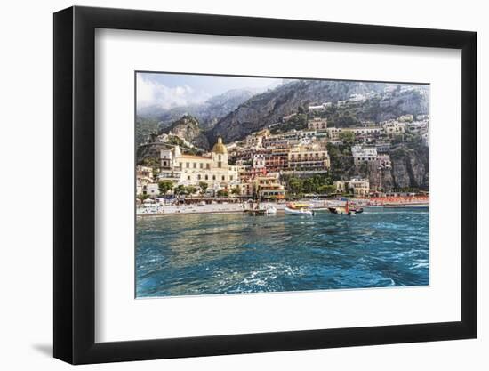 Positano Seaside View, Amalfi Coast, Italy-George Oze-Framed Photographic Print