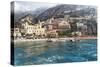 Positano Seaside View, Amalfi Coast, Italy-George Oze-Stretched Canvas