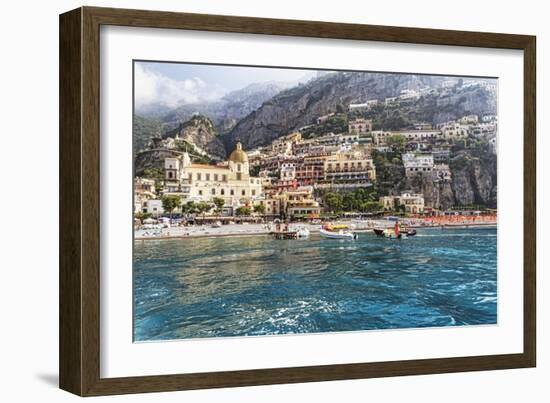 Positano Seaside View, Amalfi Coast, Italy-George Oze-Framed Photographic Print