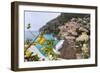 Positano Spring Scenic Vista, Amalfi Coast, Italy-George Oze-Framed Photographic Print