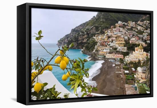 Positano Spring Scenic Vista, Amalfi Coast, Italy-George Oze-Framed Stretched Canvas