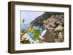 Positano Spring Scenic Vista, Amalfi Coast, Italy-George Oze-Framed Photographic Print