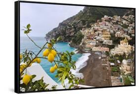 Positano Spring Scenic Vista, Amalfi Coast, Italy-George Oze-Framed Stretched Canvas