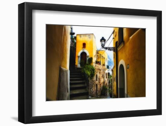 Positano Street Scenic, Campania, Italy-George Oze-Framed Photographic Print