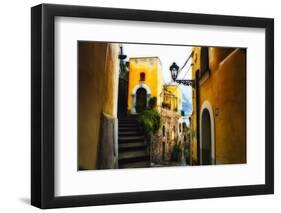 Positano Street Scenic, Campania, Italy-George Oze-Framed Photographic Print