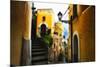 Positano Street Scenic, Campania, Italy-George Oze-Mounted Photographic Print