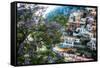 Positano Summer View-George Oze-Framed Stretched Canvas