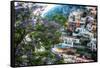 Positano Summer View-George Oze-Framed Stretched Canvas