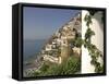 Positano, View from Hotel Sirenuse, Amalfi Coast, UNESCO World Heritage Site, Campania, Italy-Marco Cristofori-Framed Stretched Canvas