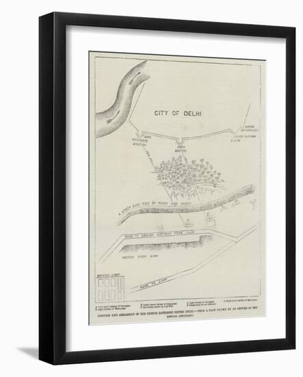 Position and Armament of the British Batteries before Delhi-null-Framed Giclee Print