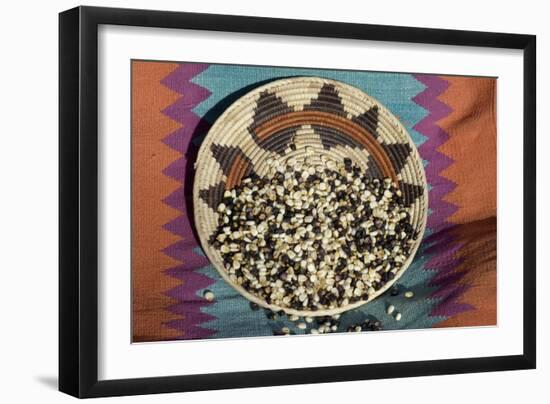 Posole - Pueblo Indian Dried Corn - in a Native American Basket-null-Framed Premium Giclee Print