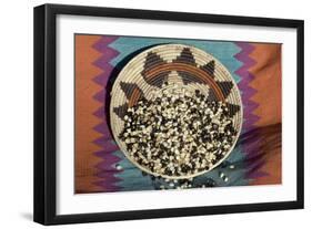 Posole - Pueblo Indian Dried Corn - in a Native American Basket-null-Framed Premium Giclee Print