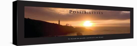 Possibilities - Lighthouse at Sunset-Craig Tuttle-Stretched Canvas