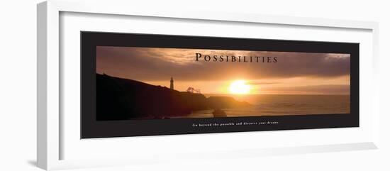 Possibilities - Lighthouse at Sunset-Craig Tuttle-Framed Photo