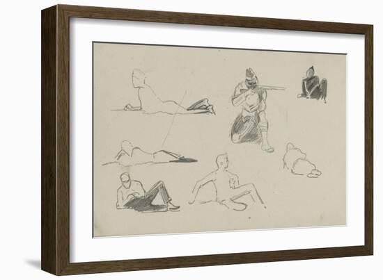 Possible Studies for 'Dawn of Waterloo', 1893-Lady Butler-Framed Giclee Print