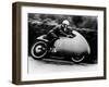 Possibly Bill Lomas, on a Moto Guzzi V8, 1957-null-Framed Photographic Print