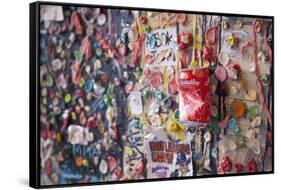 Post Alley Gum Wall near Pike Place in Seattle, Washington State.-Michele Niles-Framed Stretched Canvas