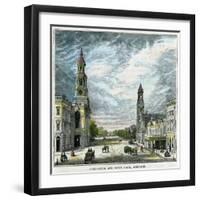 Post Office and Town Hall, Adelaide, South Australia, Australia, C1880-null-Framed Giclee Print