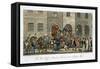 Post Office Bristol, Arrival of the London Mail, The English Spy, by Charles Molloy Westmacott-Isaac Robert Cruikshank-Framed Stretched Canvas