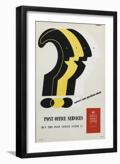 'Post Office Guide' Answers Your Questions About Post Office Services-Tom Eckersley-Framed Art Print