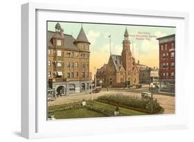 Post Office, Monument Square, Racine, Wisconsin-null-Framed Art Print