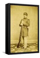 Post War Infantry Soldier In The Wyoming Territory-McFadden & Bishop-Framed Stretched Canvas