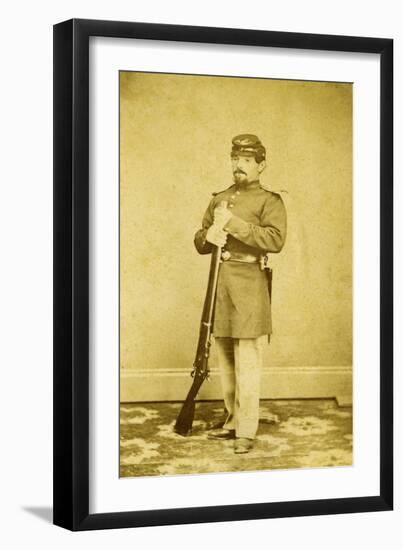 Post War Infantry Soldier In The Wyoming Territory-McFadden & Bishop-Framed Art Print