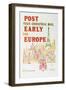 Post Your Christmas Mail Early for Europe-Alick Knight-Framed Art Print