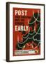 Post Your Christmas Mail for Europe Early-Cecil Walter Bacon-Framed Art Print